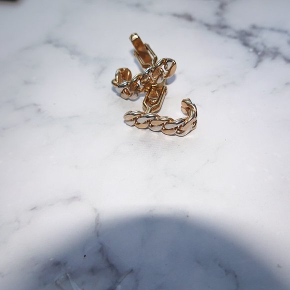 Gold and Silver Two Tone Vintage Cufflinks - Picture 2 of 2